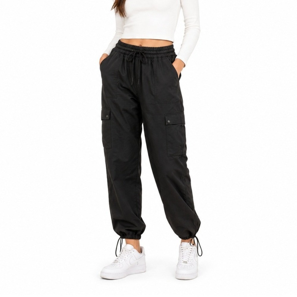 NEW Athleta Celestial High Rise Utility Cargo Jogger Pants Black Women's Large